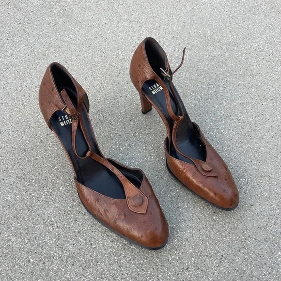 Stuart Weitzman Brown Leather Heels - Picture 4 of 4